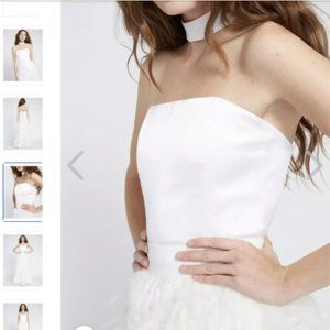 Alice + Olivia White Saraphina Cropped Bustier